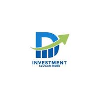 Initial Letter D with Arrow Up logo design . Investment initial identity logo design template. Growth Up logo vector