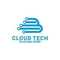 Cloud tech logo design , Cloud network . Modern Technology digital logo design template vector