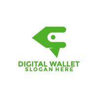 Arrow Digital Wallet logo design template, Wallet logo design vector