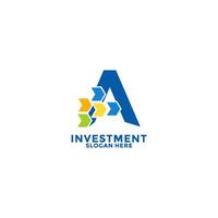 Initial Letter A with Arrow Up logo design . Investment initial identity logo design template. Fintech logo vector