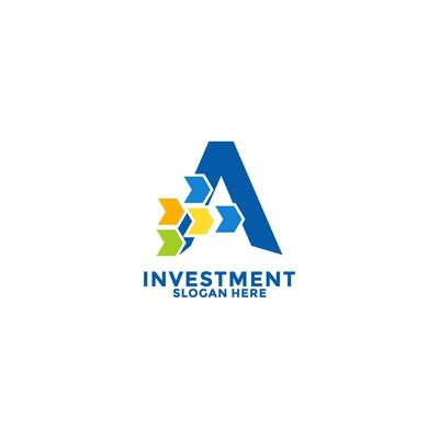 Initial Letter A with Arrow Up logo design . Investment initial identity logo design template. Fintech logo