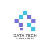 Initial Letter T technology logo design . Digital Tech and Initial letter logo design template vector