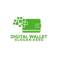 Pixel Digital wallet logo design template, Digital Money logo design vector