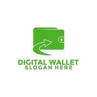 Digital wallet logo design template, Arrow and Wallet Money logo design vector