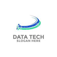 Technology logo simple tech design. Fast Data Digital Tech Logo template vector