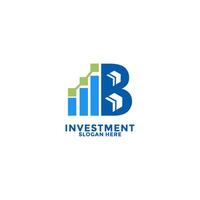 Initial Letter with Statistic logo design . Investment initial identity logo design template. Growth Up logo vector