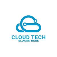 Cloud tech logo design , Modern Technology digital logo design template vector