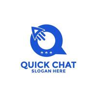 Initial Q wit Rocket Launch logo. Startup logo design. Launch logo with abstract rocket vector