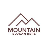 Mountain line art logo design template. Minimalist and modern design. vector