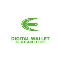 Digital wallet with arrow logo design template, Arrow and Wallet Money logo design vector