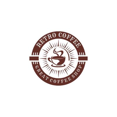 Coffee shop retro logo design template. Coffee Vintage logo .
