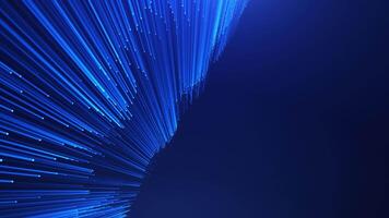 Abstract background of bright rays of light, technological lines in motion. connection concept, big data, futuristic background. Visualization of big data particle flow video
