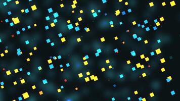 Digital background with particles and geometric shapes, data analysis technologies video