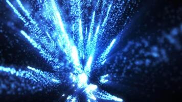 abstrato colorida explosão do nu brilhante poeira partículas, movimento do brilhando partículas, Rapidez do luz, fogos de artifício do pontos e partículas, espaço cena, futurista fundo video