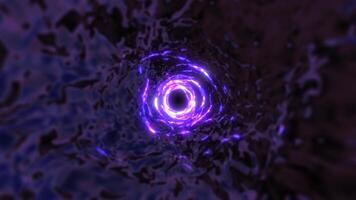 futuristic tunnel or travel through time and space at high speed, moving bright neon lines. High tech corridor, warp speed video