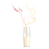 3D rendering of Red flowers in a vase png
