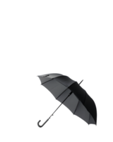 A black umbrella displayed against a plain background, designed for protection from rain. png