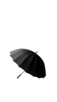 A black umbrella displayed against a plain background, emphasizing its design and function. png