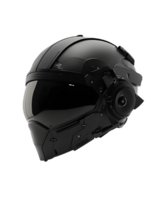 A sleek, futuristic black helmet designed for advanced protection and technology integration. png