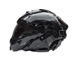 A sleek, futuristic black helmet designed for advanced technology and protection. png