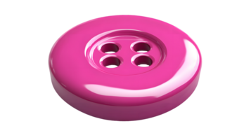A shiny pink button with four holes, typically used for fastening clothing. png