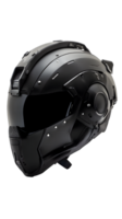 Sleek, futuristic black helmet designed for advanced technology and protection. png