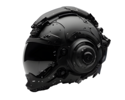 A futuristic black helmet designed for advanced technology and protection. png