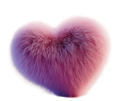 Digital Rendering of a Pink and Purple Fuzzy Heart png