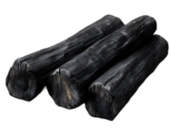 Three Pieces of Black Charcoal png