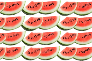 A pattern of watermelon slices arranged in a grid. png