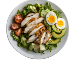 Chicken Salad with Avocado, Eggs, and Vegetables png
