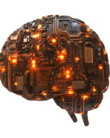Digital Brain Circuit Board Rendering png