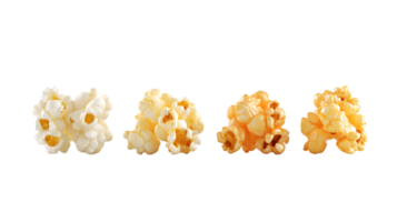 Four Clusters of Popcorn Showing Color Variation png