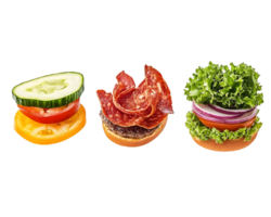 Three Mini Burgers with Varied Toppings png