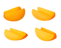 Collection of vibrant yellow taco-shaped dishes arranged in playful orientations showcasing their unique design for modern dining and food presentation png