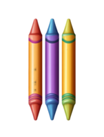 Set of vibrant and colorful crayons in assorted hues ideal for children's artistic expression and creative projects. png