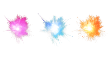 Colorful abstract splash patterns in vibrant pink, blue, and orange with energetic flair creating a dynamic artistic visual experience. png