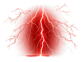 Dynamic abstract art featuring intense red lightning bolts radiating from a glowing oval shape png