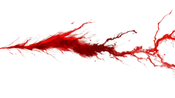 Dynamic red paint splashes creating a sense of movement and energy against a striking black background highlighting vibrant colors and artistic expression png