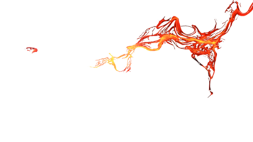 Dynamic flow of vibrant molten lava with intense orange and yellow hues creating an energetic visual effect png