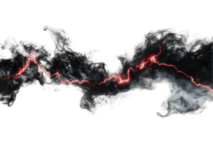 Abstract landscape of dark swirling clouds with glowing red fissures conveying energy and intensity in a captivating artistic expression png