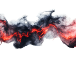 Captivating flow of smoke with luminous red embers and swirling black and white textures creating a dynamic and vibrant visual experience png