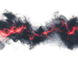 Dramatic display of dark clouds illuminated by striking red lightning bolts in an intense stormy atmosphere evoking awe and fear of nature's raw power png