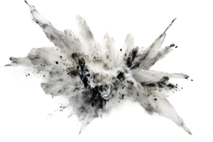 Dynamic abstract composition showcasing striking black and white splashes creating a visually impactful display of movement and intricate textures evoking emotional depth and energy png