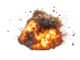 dinâmico explosão exibindo fogosa brasas e Sombrio fumaça dentro uma poderoso e caótico momento preenchidas com intenso energia e dramático visual efeitos png