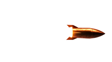 Sleek rocket soaring through the dark void of space with a trail of vibrant orange and yellow flames showcasing advanced technology and evoking excitement for exploration png