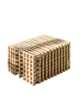 Neat arrangement of wooden pallets showcasing natural texture and geometric design for industrial and storage applications png