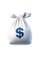 White drawstring bag featuring a dollar sign representing themes of money finance savings and the importance of financial planning and budgeting for personal finance management png