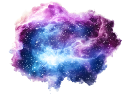 Vivid nebula displaying vibrant clouds of purple and blue filled with bright stars capturing the ethereal beauty of deep space and cosmic phenomena. png