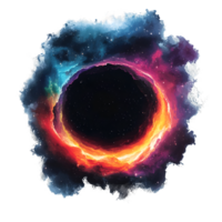 Captivating cosmic design featuring vibrant nebula swirling with colors and central void creating an ethereal and mystical atmosphere reminiscent of deep space png